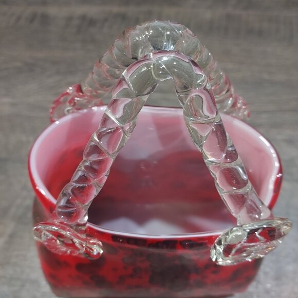 Purse Vase Hand Blown Red Glass Gold Fleck Cheetah Print - Picture 14 of 14